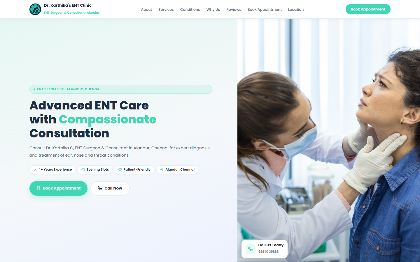 Dr Karthika ENT Clinic website